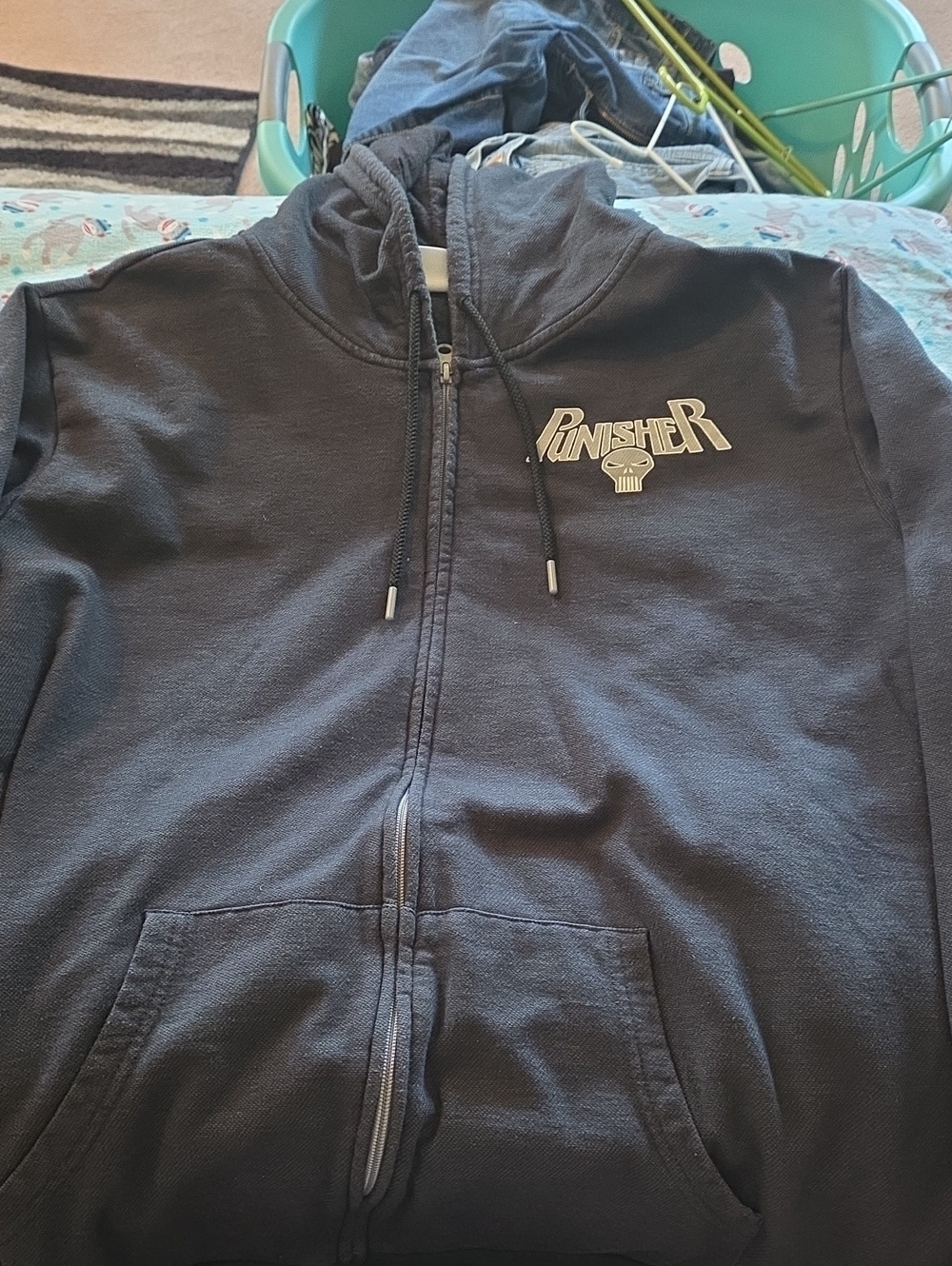 Punisher Logo Men's Black Zip Hoodie